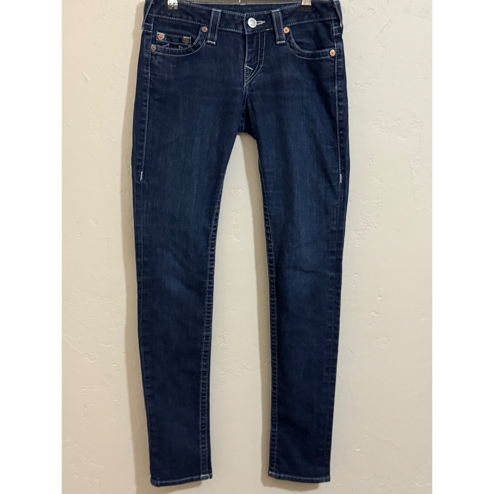 True Religion jeans 28 Section Skinny dark wash U stitch World Tour Made USA